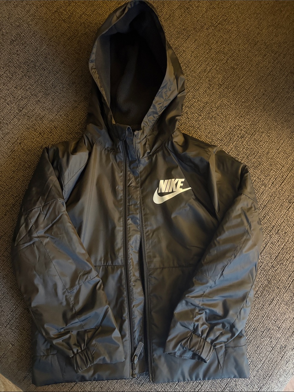 Kids Nike Black Hooded Windbreaker Jacket